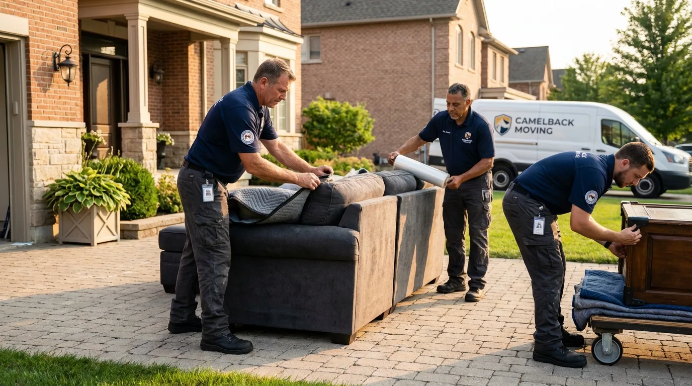 Large estate moving crew wrapping furniture in Beatty, NV